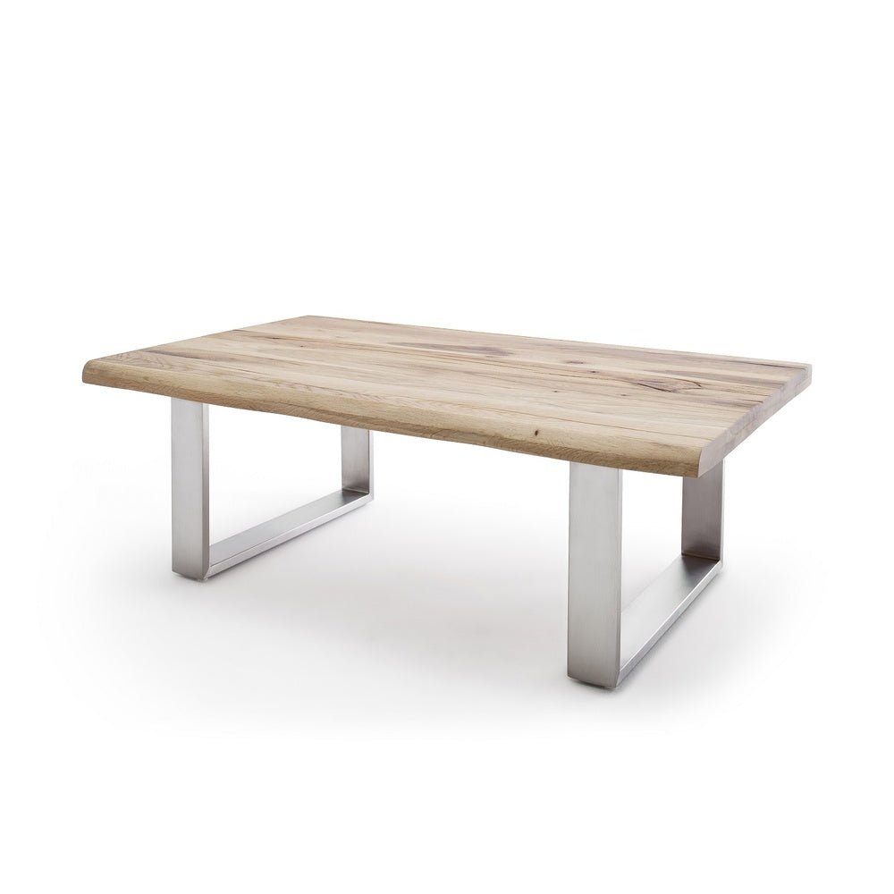 Couchtisch B 120 x H 75 x T 43 cm Baumkantentisch Zerreiche-massiv U-Form rechteckig geölt