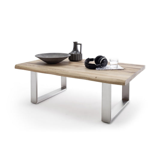 Couchtisch B 120 x H 75 x T 43 cm Baumkantentisch Zerreiche-massiv U-Form rechteckig geölt