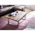 Couchtisch B 120 x H 75 x T 43 cm Baumkantentisch Zerreiche-massiv U-Form rechteckig geölt