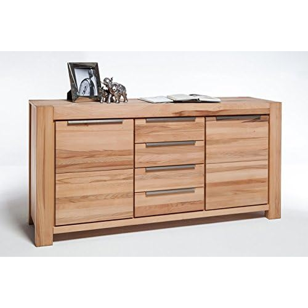 Sideboard NENA BUK – Massive Buche mit 3 Türen &amp; 3 Schubladen