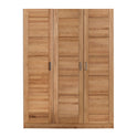 Kleiderschrank Türen B 152 x H 205 x T 60 cm Holz Kernbuche teilmassiv Natur geölt 3-türig Pia