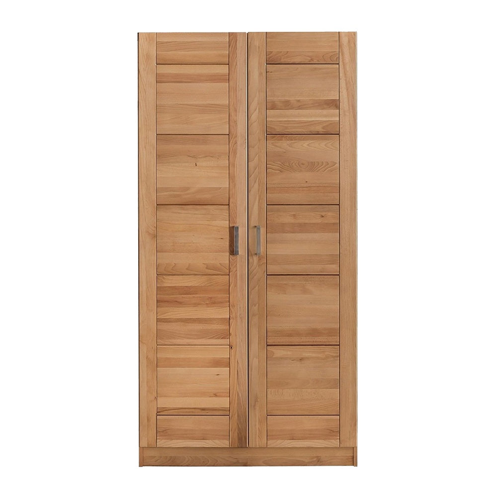 Kleiderschrank B 102 x H 205 cm Türen Holz Kernbuche teilmassiv Natur geölt 2-türig Pia