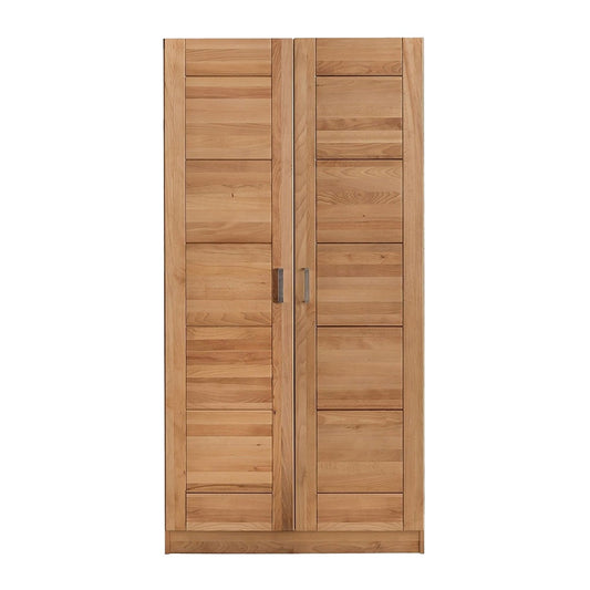 Kleiderschrank B 102 x H 205 cm Türen Holz Kernbuche teilmassiv Natur geölt 2-türig Pia