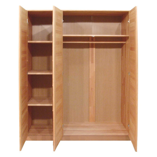 Kleiderschrank B 152 x H 205 x T 60 cm Türen Holz Kernbuche-massiv natur geölt 3-türig Tollo 3