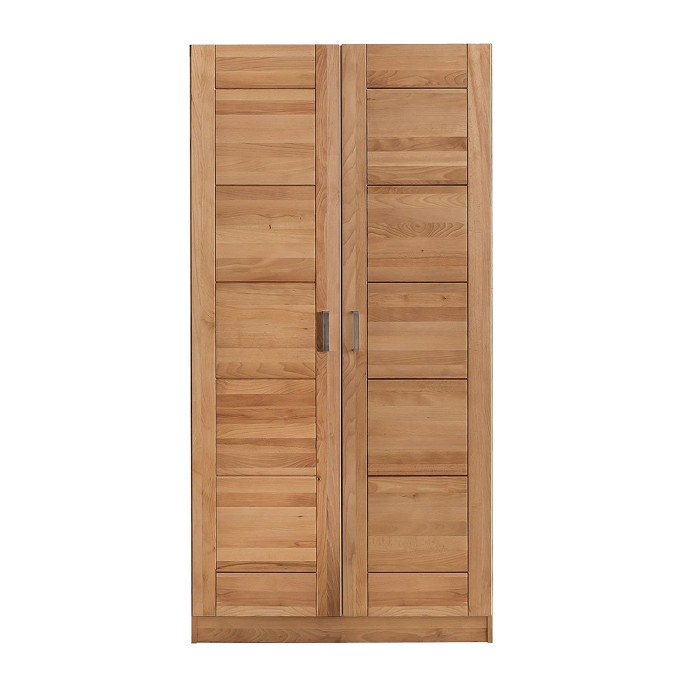 Kleiderschrank B 102 x H 205 x T 60 cm Türen Holz Kernbuche-massiv natur geölt 2-türig Tollo 2