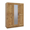 Kleiderschrank B 152 x H 205 x T 60 cm Spiegeltür Holz Wildeiche teilmassiv Natur geölt 3-türig Tomi 3S