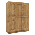 Kleiderschrank B 152 x H 205 x T 60 cm Türen Holz Wildeiche teilmassiv Natur geölt 3-türig Tomi