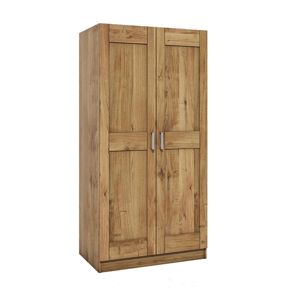 Kleiderschrank Türen B 152 x H 205 x T 60 cm Holz Wildeiche teilmassiv Natur geölt 2-türig Tomi 2