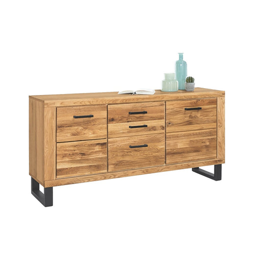 Sideboard B 158 x H 82 x T 40 cm Kommode Anrichte Schublade Wildeiche teilmassiv geölt Tiara