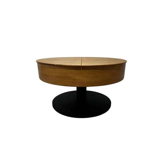 Couchtisch B 80 x H 45 x T 80 cm ANTIGO – Eichefarben mit Metallgestell