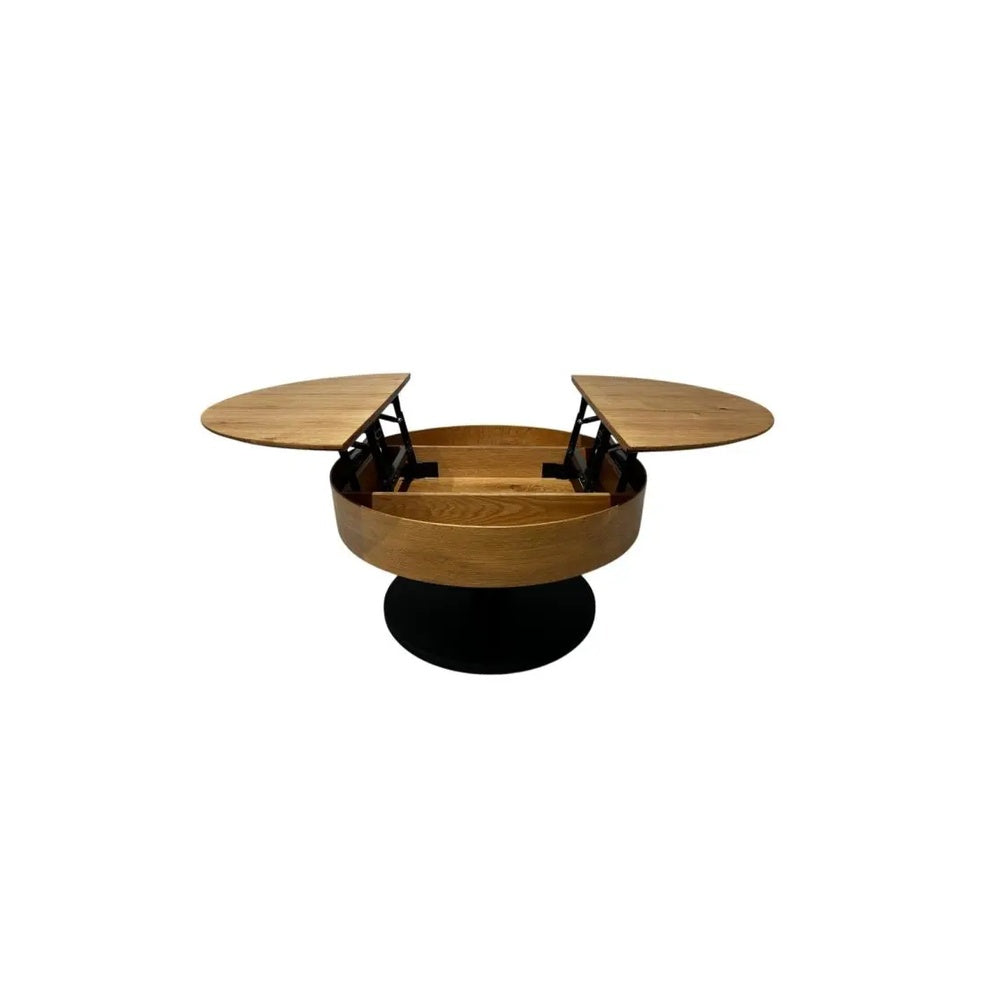 Couchtisch B 80 x H 45 x T 80 cm ANTIGO – Eichefarben mit Metallgestell