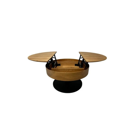 Couchtisch B 80 x H 45 x T 80 cm ANTIGO – Eichefarben mit Metallgestell