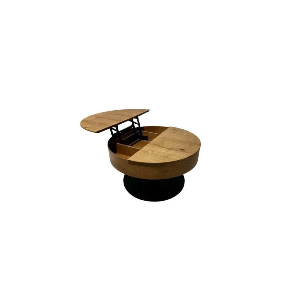 Couchtisch B 80 x H 45 x T 80 cm ANTIGO – Eichefarben mit Metallgestell