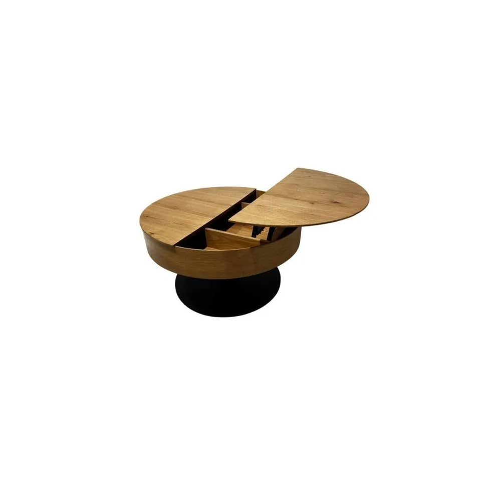 Couchtisch B 80 x H 45 x T 80 cm ANTIGO – Eichefarben mit Metallgestell