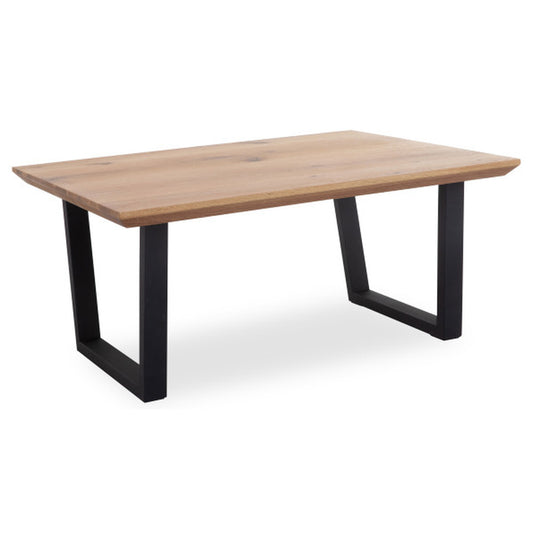 Couchtisch B 110 / H 45 / T 70 cm ASOLA – Asteiche furniert mit schwarzem T-Metallgestell