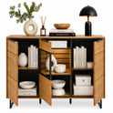 Sideboard JACKSON – Eiche teilmassiv mit LED-Beleuchtung