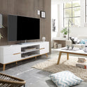 Garderobe Kleiderstange Flur weiß matt MDF Asteiche furniert Massiv 97 cm Cervin