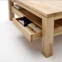 Couchtisch B 115 x H 70 x T 45 cm Wohnzimmertisch Kernbuche-massiv Schublade rechteckig geölt