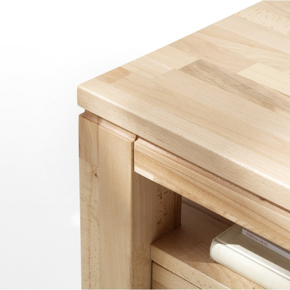 Couchtisch B 115 x H 70 x T 45 cm Wohnzimmertisch Kernbuche-massiv Schublade rechteckig geölt