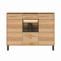 Sideboard JACKSON – Eiche teilmassiv mit LED-Beleuchtung