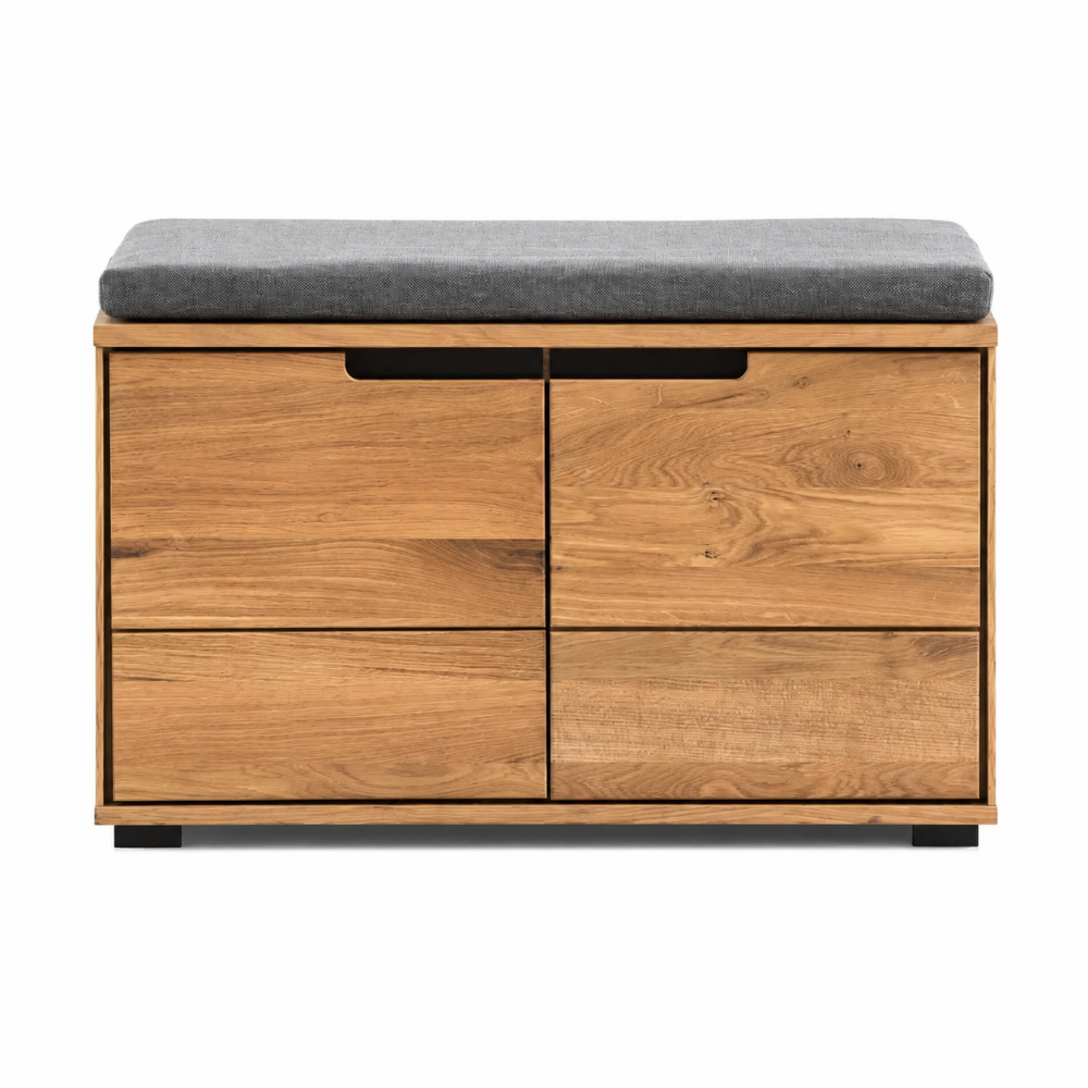 Garderobenbank B 80 x H 47 x T 40 cm LOLA – Eiche massiv/Eiche Dekor