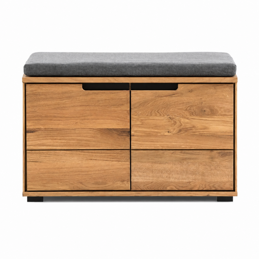 Garderobenbank B 80 x H 47 x T 40 cm LOLA – Eiche massiv/Eiche Dekor