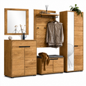 JURIA-Garderoben-Set – Eiche massiv/Eiche Dekor