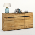 Sideboard B 162,5 x H 82,5 x T 40,5 cm LOLA – Eiche teilmassiv furniert mit 3 Türen und 3 Schubladen