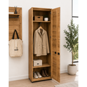 Garderobenschrank LOLA – Eiche massiv / Eiche Dekor Flurschrank mit Spiegel