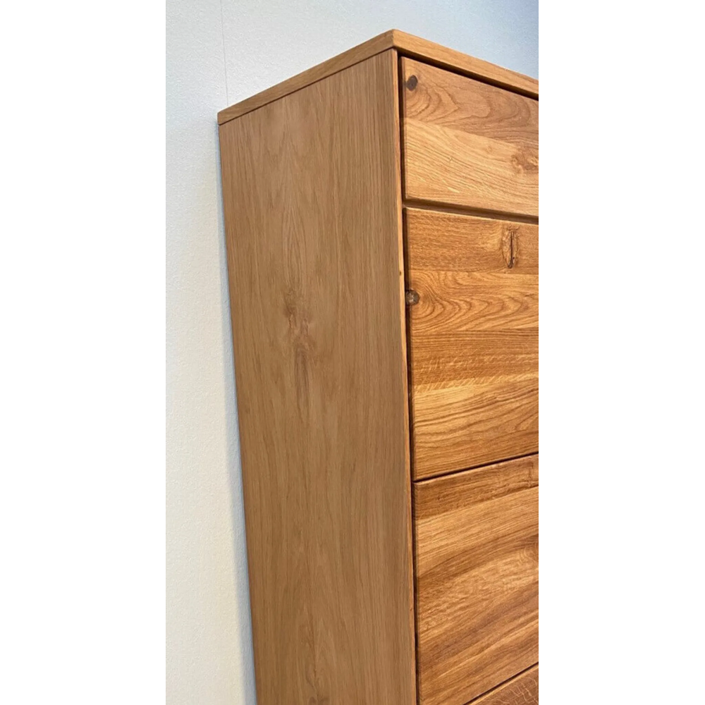 Garderobenschrank LOLA – Eiche massiv / Eiche Dekor Flurschrank mit Spiegel