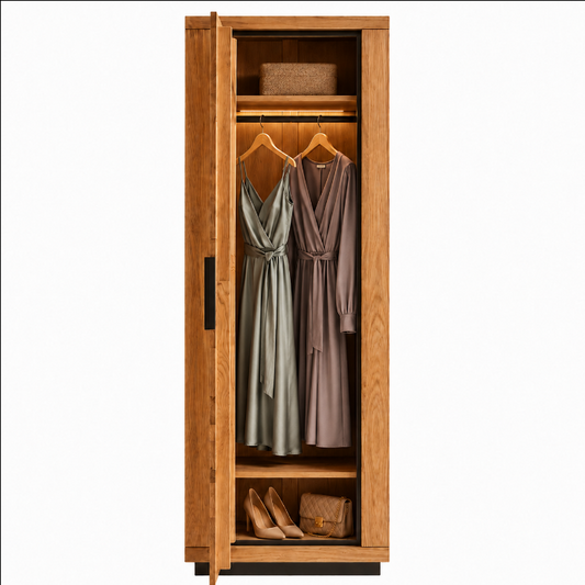 Garderobenschrank JURIA – Eiche massiv/Eiche furniert