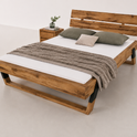 Balkenbett THUN – Altbuche massiv B 182,5 x H 89 x T 226,5 cm