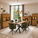Highboard JACKSON – Eiche teilmassiv mit LED-Beleuchtung