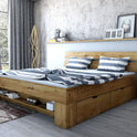 Bett Futonbett Wildeiche massiv Holz geölt Schlafzimmer Sara 180 x 200 cm