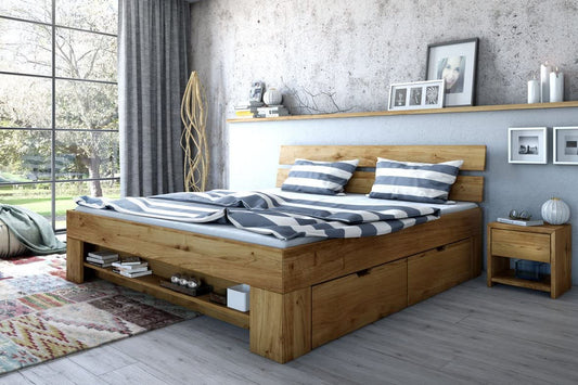 Bett Futonbett Wildeiche massiv Holz geölt Schlafzimmer Sara 180 x 200 cm