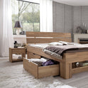 Futonbett Bett Kernbuche massiv geölt Sofie 140x200 cm inkl. 4 Bettkästen