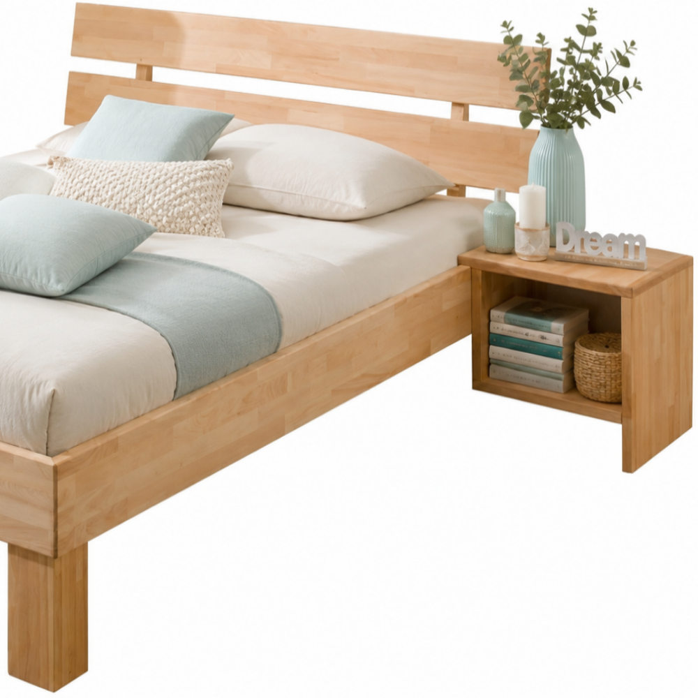 Nachttisch – Kernbuche B 40 x H 38 x T 40 cm massiv zum Einhängen